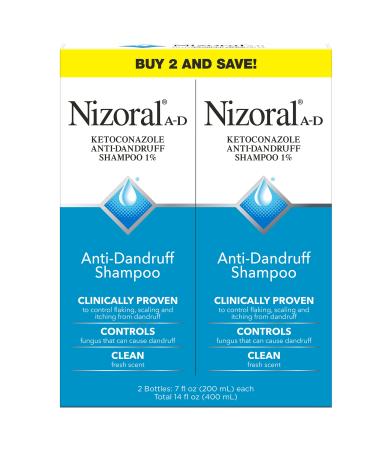 Nizoral Anti-Dandruff Shampoo with 1% Ketoconazole Fresh Scent 14 Fl Oz (Pack of 2)