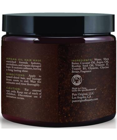 Pure Originals Argan Oil Hair Mask Deep Conditioner 8 Oz - Organic Jojoba Oil, Aloe Vera & Keratin - Repair Dry, Damaged Hair - For All Hair Types - Buy Online on GoSupps.com