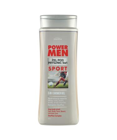 Joanna JOANNA Power Men Sport DeoPlex 5-in-1 Shower Gel for Men Energy with Yeast Thoroughly cleansed and refreshed skin Care shower for men Pleasant fragrance 300 ml