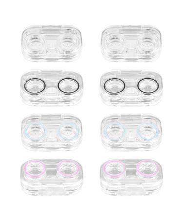 Exceart 1 sentence 8st glasses case mini contact lens container of transparent contact lens holder holder for eye care rice set for contact lenses storage box plastic
