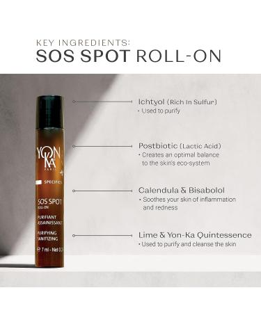 Yon-Ka SOS Spot Acne Treatment Roll On - Natural Lactic Acid Clear Breakouts (7ml) - Buy Online on GoSupps.com