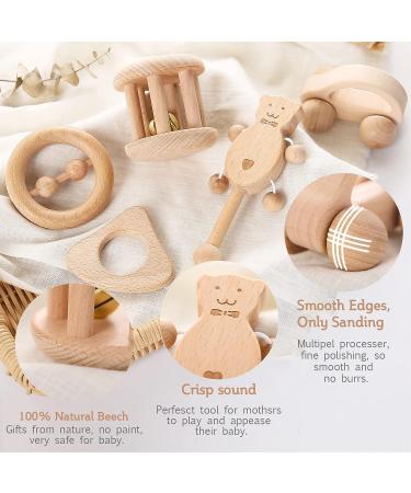 Promise Babe Montessori Rattle Set - Wooden Infant Puzzle Toy Collection - Buy Online on GoSupps.com