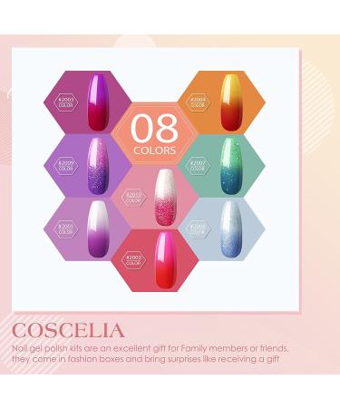 Color Changing Gel Nail Polish Kit - 110W UV Light Starter Kit | Mood Temperature Base Top Coat | Professional French Manicure Set with Nail Art Decorations - 8pcs - Buy Online on GoSupps.com