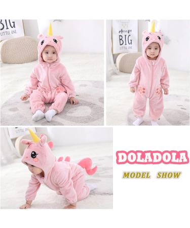Doladola Unisex Baby Unicorn Romper 18-24 Months | Flannel One Piece Pajamas for Spring & Autumn - Buy Online on GoSupps.com