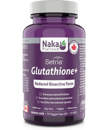 Naka Platinum - Setria glutathione+ 75 Vcaps - reduced Bioactive Form 75 count (NAKA-74736) - Buy Online on GoSupps.com