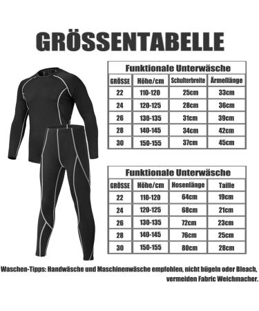 TBOONOR Kids Thermal Underwear Set - Ski & Sports Functional Warm Thermo Pants & Shirt for Winter (Size 30 150-160cm) - Perfect for Football & Outdoor Activities - Buy Online on GoSupps.com