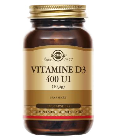 Solgar Vitamin D3 400 IU - Natural defenses - Immunity - Bone health - Immune System - Food supplement - Bottle of 100 capsules