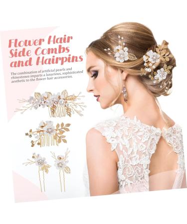 Mikinona 1 Set Comb Set Wedding Hair Pins Bride Headdress Flower Hair Accessories Handmade Hairpin Flower Hair Combs Wedding Veil Combs Wedding Decor Combs for Holding Hair Back Cloth White - Buy Online on GoSupps.com