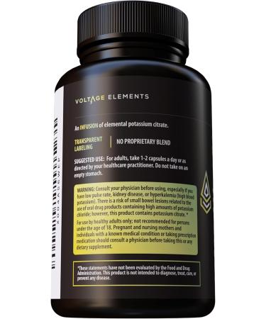 Potassium Citrate 1430mg - Heart & Kidney Health Electrolyte Balance Nerve Function - Elemental Potassium 500mg (240 Capsules) Vegan - Buy Online on GoSupps.com
