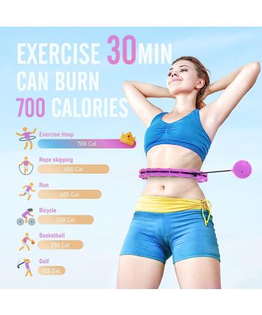 JKSHMYT Smart Weighted Fit Hoop Plus Size for Adults Weight Loss  Hula Circle-2 in 1 Infinity Fitness Hoop  24 Links Detachable & Size Adjustable  with Ball Auto Rotate 360 Degree for Women 24 Links-Purple 47-58" - Buy Online on GoSupps.com