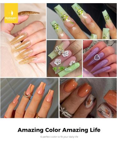 Burano Poly Extension Gel Nail Kit - 6 Colors Builder Gel Set for Beginner & Professional | DIY Poly Nail Gel Kits Starter Kit - Nail Art Gift (02 Colorful) - Buy Online on GoSupps.com