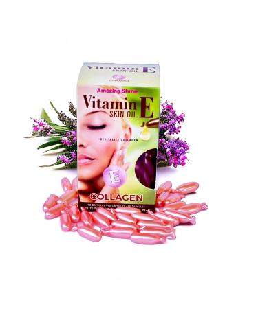 Amazing Shine Collagen Skin Oil | 100% Organic Anti-Aging Formula | Smoothing & Firming Skin Care | Reduce Wrinkles & Dry Skin (90 Capsules - Buy Online on GoSupps.com