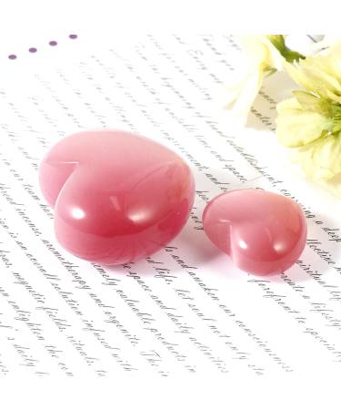 Soothing Pink Cat's Eye Crystal Heart Worry Stones Set for Reiki & Meditation - 2Pcs (3cm & 4.5cm) | Healing Gemstone Gift - Buy Online on GoSupps.com