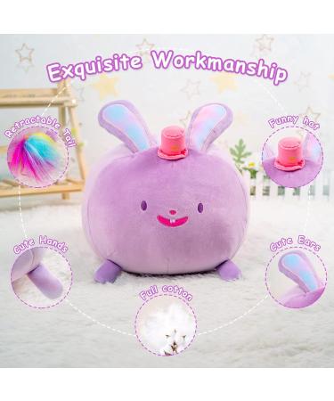 Mewaii 16'' Soft Bunny Plush Pillow - Fluffy Squishy Rabbit Toy for Adults and Kids (Purple, 16in) - Buy Online on GoSupps.com