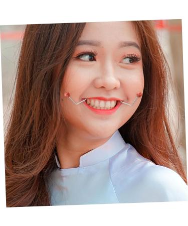 VINTORKY 1 Pair Dimple Trainer Double Chin Exerciser Facial Tools Tool Cheeks Clip Face Dimples Shaper Beauty Smile Exerciser Face Exerciser Metal Red Alloy Cosmetic Accessories 4.30X2.50X0.80CM Red - Buy Online on GoSupps.com