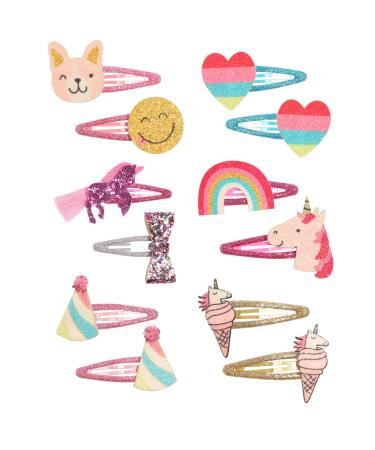 SUpoetry 12 Pieces Glitter Hair Clips Glitter Hair Clips for Girls Cute Girl Hair Clips Sparkling Hair Clips for Little Girls to Dress Up