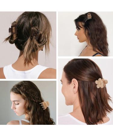 16 PCS Small Matte Claw Hair Clips for Women & Girls - Strong Hold NonSlip Design in Multi Color - Cute Hair Accessories for Thin Hair - 4 Shapes Included - Buy Online on GoSupps.com