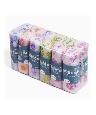 Easy Well USA Spa Exfoliating Body Shower Scrubbers - 12 Pack (Various Colors), Flower Design - Buy Online on GoSupps.com