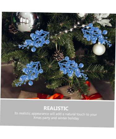 SilteD 20pcs Fake Berry Stem cutting branch Tree Branches For Decoration christmas tree decorations berry branch decorate artificial berry Foam wreath christmas DIY berries Blue 19X5X5CM - Buy Online on GoSupps.com