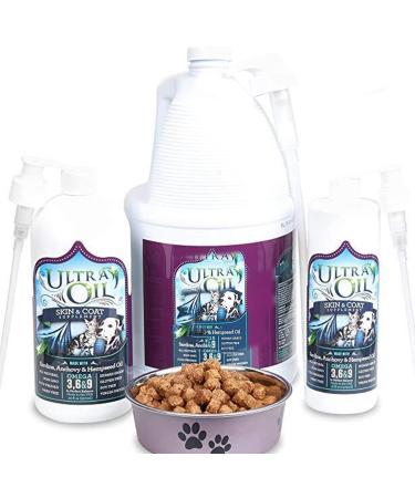Ultra Oil Skin and Coat Supplement for Dogs & Cats | Hemp Seed, Flaxseed, Grape Seed & Fish Oil | Relief from Dry Itchy Skin, Dandruff, Allergies | 32oz - Buy Online on GoSupps.com