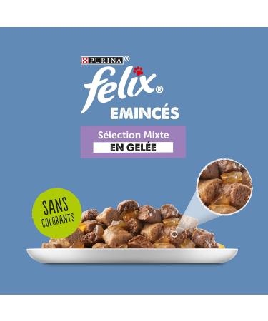 Buy Felix Jelle Chopped Cat Food | Adult Selection: Beef Salmon Chicken Tuna | 12x85g Fresh Bags | 6 Pack - Buy Online on GoSupps.com