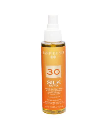 Hampton Sun Hampton Sun SPF 30 Silk Body Oil  4.0 oz. - Hyaluronic Acid Infused Dry Oil  Firms + Hydrates Skin  Promotes Elasticity + Suppleness  Luxury Sun Tanning Oil - Buy Online on GoSupps.com