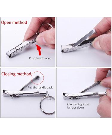 Folding Nail Cutter - Portable Nail Cutters Thick Nails Jaw Opening Cutter with File Ultra Slim Folding Safety Lock | Stainless Steel Nail Clippers Portable Nail Clipper with Nail Files Keychain - Buy Online on GoSupps.com
