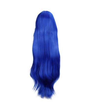 Tlily 80Cm Anime Wig play Role Playing Color Harajuku Style 80Cm Long Straight Hair Props Bar Diy Wear Light Blue