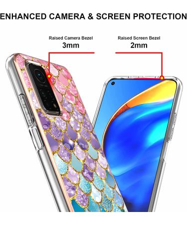 Buy Miago Slim TPU Phone Case for Xiaomi Mi 10T Pro | Marble Series Bumper Cover in Pink Green - Scratch-Resistant & Stylish - Buy Online on GoSupps.com