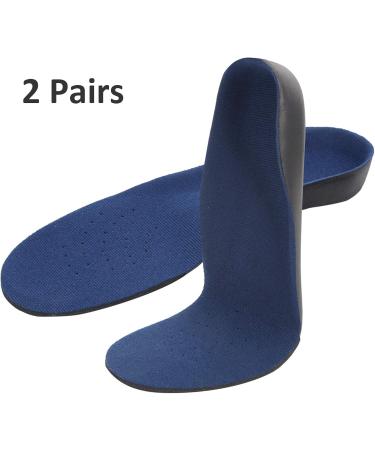 Shoe Insoles for Flat Feet & High Arches - 1.1in Arch Height Unisex Hard Bottom EVA Support (2 Pairs - Buy Online on GoSupps.com