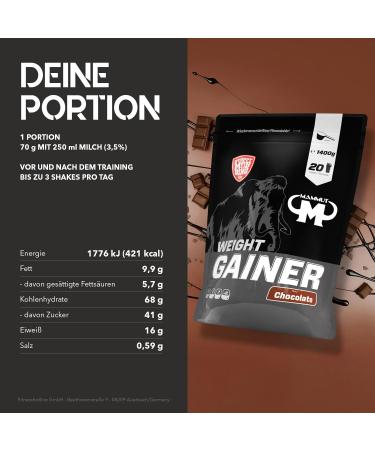 Mammut Nutrition Weight Gainer Crash 5000 Chocolate - 1400g Mass Gainer with Creatine | Boost Muscle & Energy | International Shipping Available - Buy Online on GoSupps.com