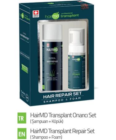 HairMD Hair Growth Shampoo & Foam Set - Hair Regrowth Set with 250 ml Regenerating Shampoo and 150 ml Repair Foam - Rich in Biotin Keratin Saw Palmetto - Suitable for All Hair Types - Buy Online on GoSupps.com
