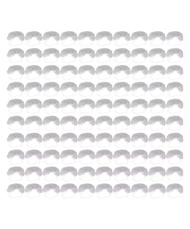 100pcs Beard Guards Dispoable Nylon Elastic Breathable Latex Beard Protector Nets (White)