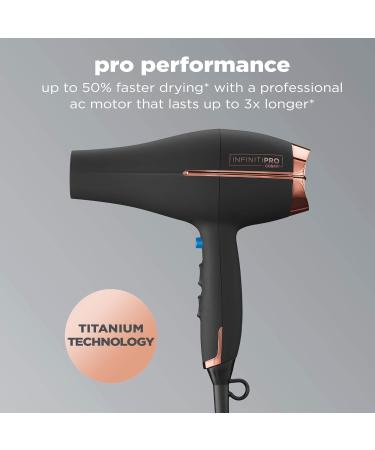 CONAIR INFINITIPRO 1875 Watt AC Motor Pro Hair Dryer with Ceramic Technology Black & Infinitipro Rose Gold Ceramic Flat Iron 1-Inch Hair Dryer + Ceramic Flat Iron 1-Inch - Buy Online on GoSupps.com