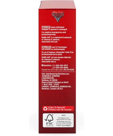 Band-Aid Adhesive Bandages Disney Pixar Cars 3 - 20 ct Pack of 3 - Buy Online on GoSupps.com
