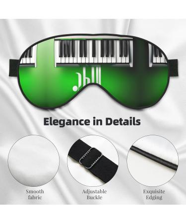 SSIMOO Green & White Piano Keys Print Eye Mask | Ultra-Soft Light-Blocking | Best Comfort for Restful Sleep | International Shipping Available - Buy Online on GoSupps.com