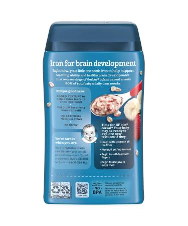 Gerber Lil' Bits Baby Cereal Oatmeal Banana Strawberry 8 oz (Pack of 2) - Buy Online on GoSupps.com