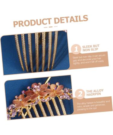 WOFASHPURET Hair Comb Accessory Opal Comb Small Tooth Comb Fine Tooth Wide Tooth Comb Alloy Bride Rhinestones Purple Side Hair Clip - Buy Online on GoSupps.com