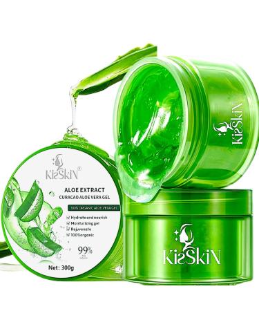 Aloe Vera Gel 100% Pure Soothing Moisturizer And Hydrating Gel Fast Absorbing Unscented For Face Body Hair And Skin No Alcohol And Unscented 10.5oz