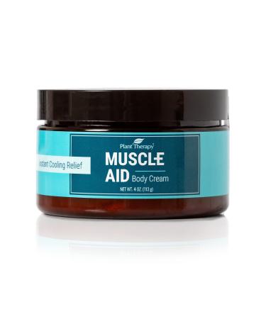 Plant Therapy Muscle Aid Body Cream 4 oz Soothes Muscles Refreshing & Minty Clean Ingredients