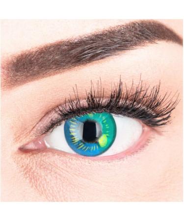 Colored Light Blue Anime Contact Lenses - Turquoise Circle Lenses for Cosplay | High Coverage No Prescription Free Lens Case - Buy Online on GoSupps.com