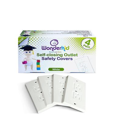 WONDERKID Self-Closing Electrical Outlet Covers - Baby Proofing - White (4 Pack) - Buy Online on GoSupps.com