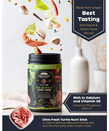 Ultra Fresh Turtle Nutri Stick Wild Sword Prawn Aquatic Turtle Food with Probiotics - 3.35oz Pack - Calcium & Vitamin D Enriched for Picky Turtles - Buy Online on GoSupps.com