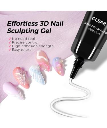TOMICCA 3D Nail Art Gel 15g Multifunctional Nail Glue Sculpting Gel Rhinestone Glue for Nail Charms DIY Nail Design - Buy Online on GoSupps.com