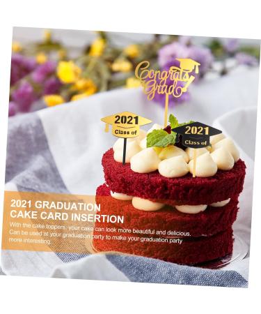 Alipis 2 Sets 12pcs 2021 Cake Insert Graduation Food Picks Congrats Cardstock Topper Grad Cupcake Toppers 2021 Graduation Decorations Ice Cream Toppers Acrylic Dessert Graduation Season - Buy Online on GoSupps.com