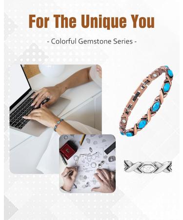 Jecanori Copper Magnetic Bracelets for Women with 3800 Gauss Magnets - Adjustable Size in Gift Box - Buy Online on GoSupps.com