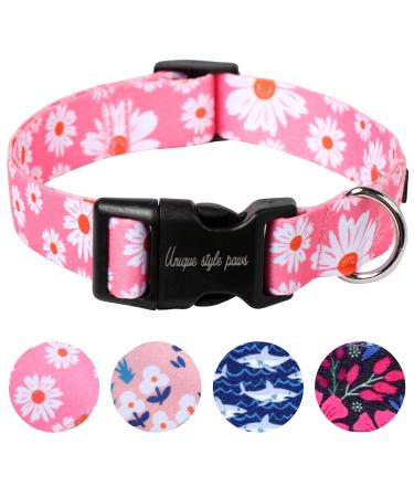 Unique Style Paws Rosa G nsebl mchen Hundehale band Cabhire collars & linen for collar dog wide fly chain dog dog collar tensile band gifts for small medium large dogs m pink daisy