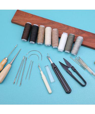 Heavy Duty Upholstery Repair Sewing Kit with Awl, Seam Ripper, Needles, Thread - Leather Craft Tool for Shoes, Sofa, Tent - DIY Sewing Kit - Buy Online on GoSupps.com