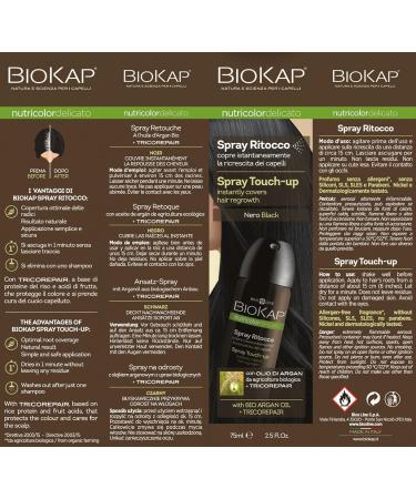 Biokap Spray Touch Up - Black - 2.5 Ounce | Quick Hair Color Solution for International Shipping - Buy Online on GoSupps.com