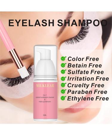 Milklear DIY Eyelash Extension Kit | Strong Hold 3 Weeks | D Curl 10-16mm Mixed Cluster Lashes | Sensitive Glue, Tweezers, Lash Shampoo & Brushes - Buy Online on GoSupps.com